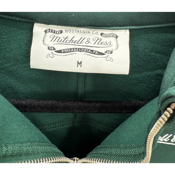 Mitchell & Ness Women's Cropped Jacket Green White Script Logo NWOT Medium M - Picture 2 of 7